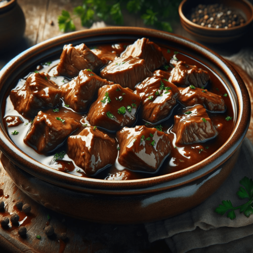 Cielęcina duszona w sosie własnym