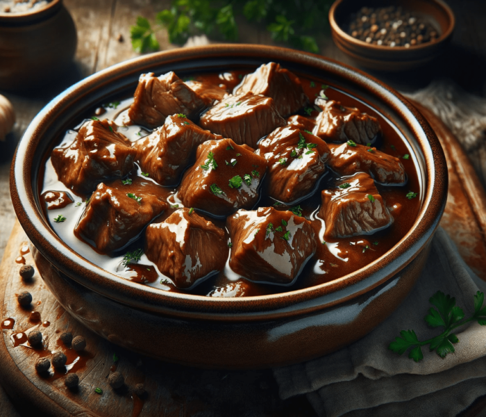 Cielęcina duszona w sosie własnym