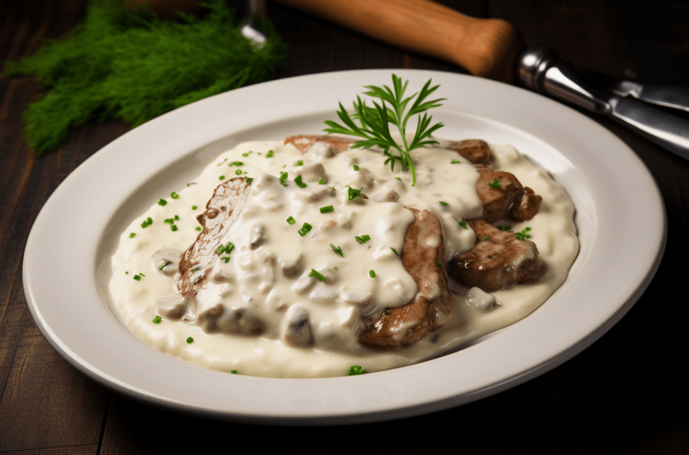 Klasyczna cielęcina w sosie śmietanowym
