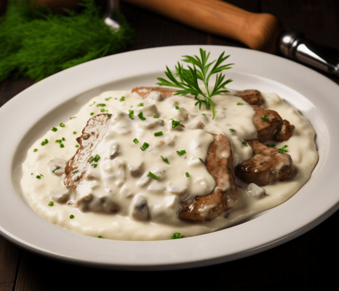 Klasyczna cielęcina w sosie śmietanowym