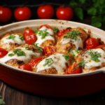 Kurczak zapiekany z pomidorami i mozzarellą