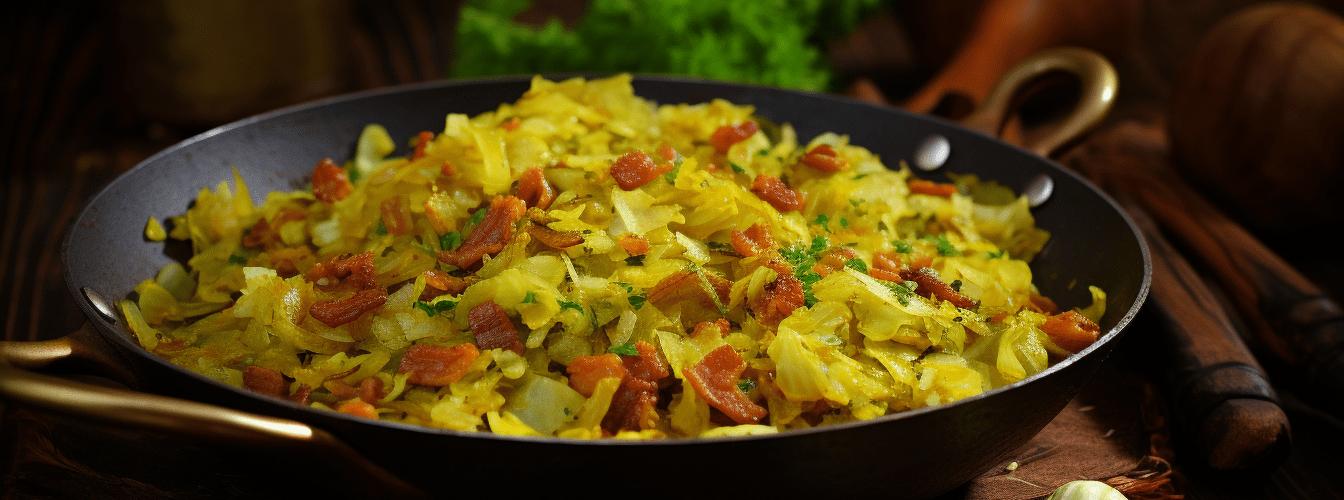 Młoda kapusta zasmażana z boczkiem