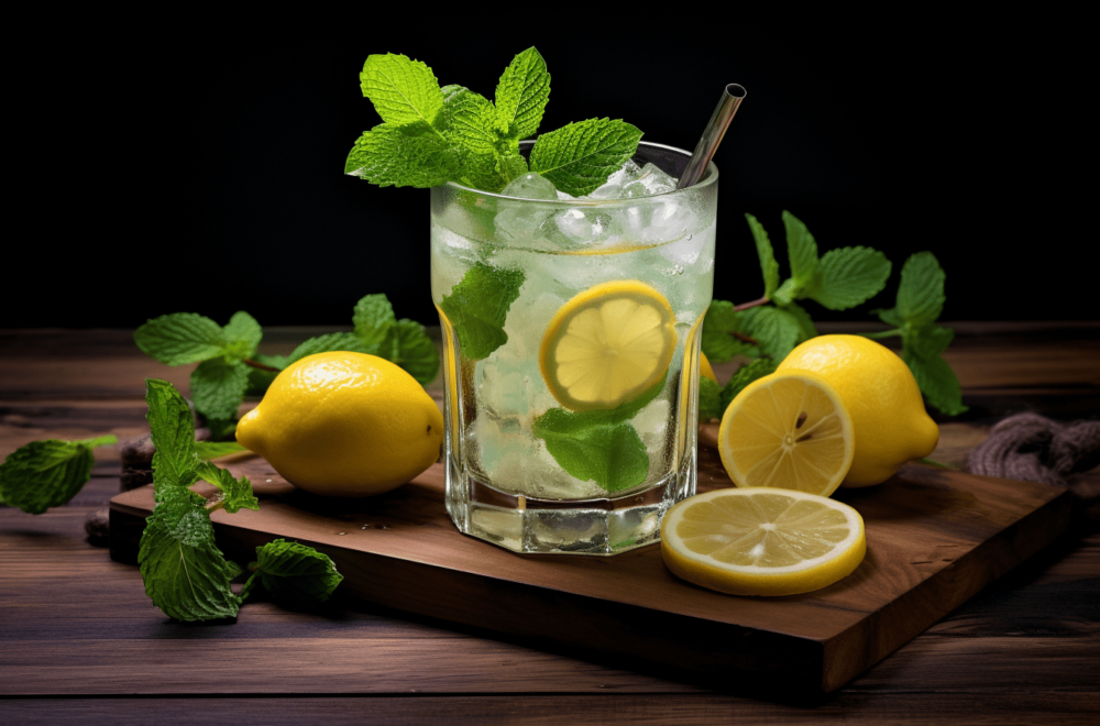 Orzeźwiający napój z cytryną i miętą