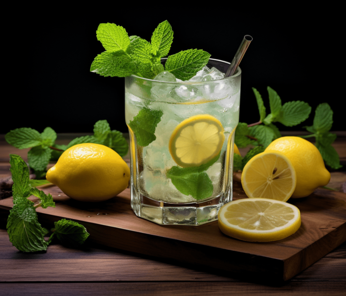 Orzeźwiający napój z cytryną i miętą