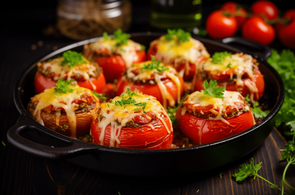 Pomidory faszerowane mięsem mielonym i ryżem