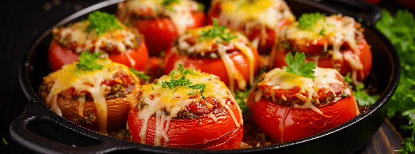 Pomidory faszerowane mięsem mielonym i ryżem