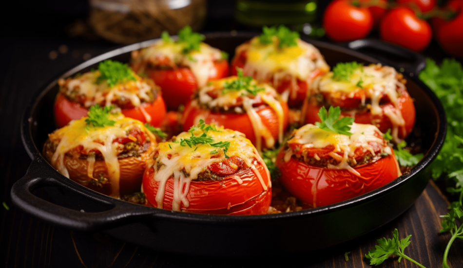 Pomidory faszerowane mięsem mielonym i ryżem