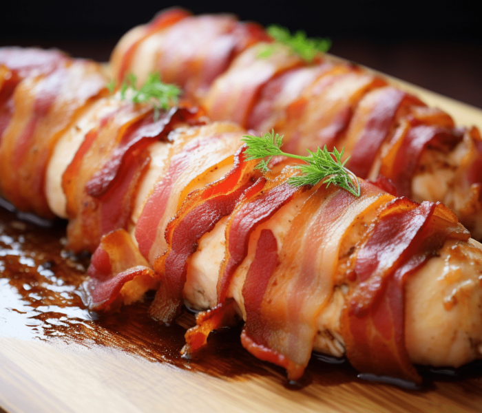 Piersi z kurczaka zawijane w boczek