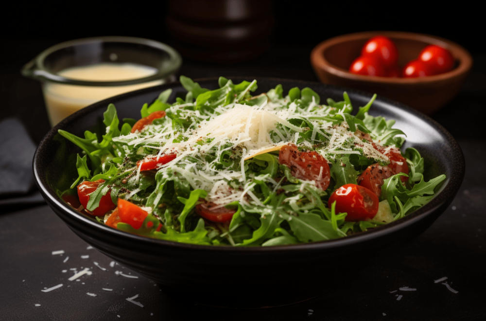 Sałatka z rukoli i pomidorów koktajlowych