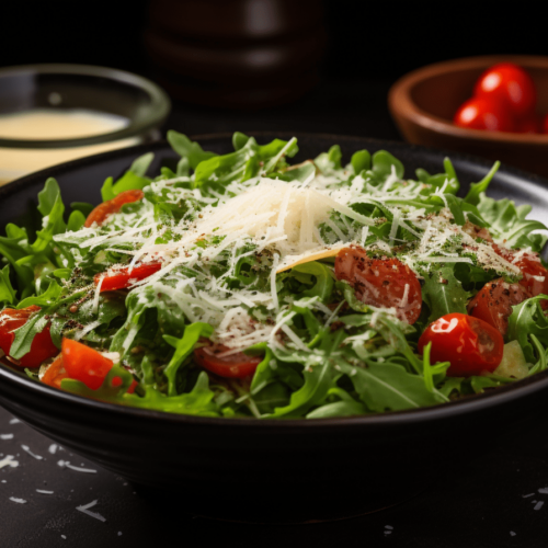 Sałatka z rukoli i pomidorów koktajlowych