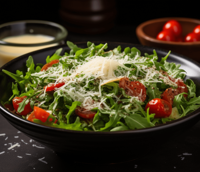 Sałatka z rukoli i pomidorów koktajlowych