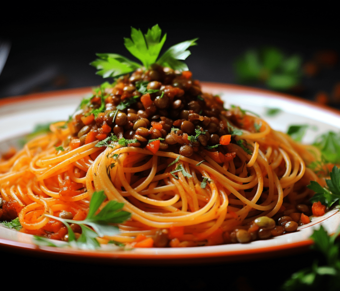 Wegetariańskie spaghetti bolognese